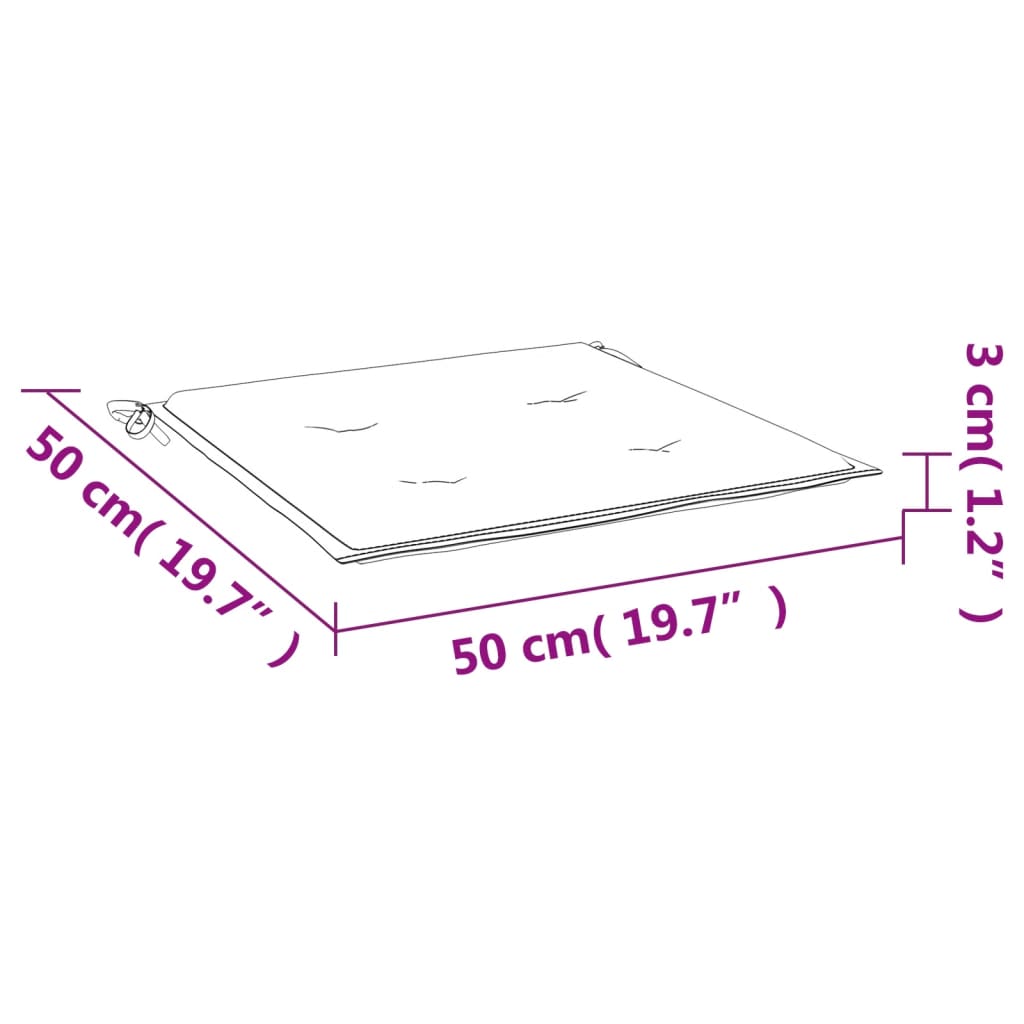 vidaXL Cojines de silla de jardín 2 uds tela Oxford taupé 50x50x3 cm