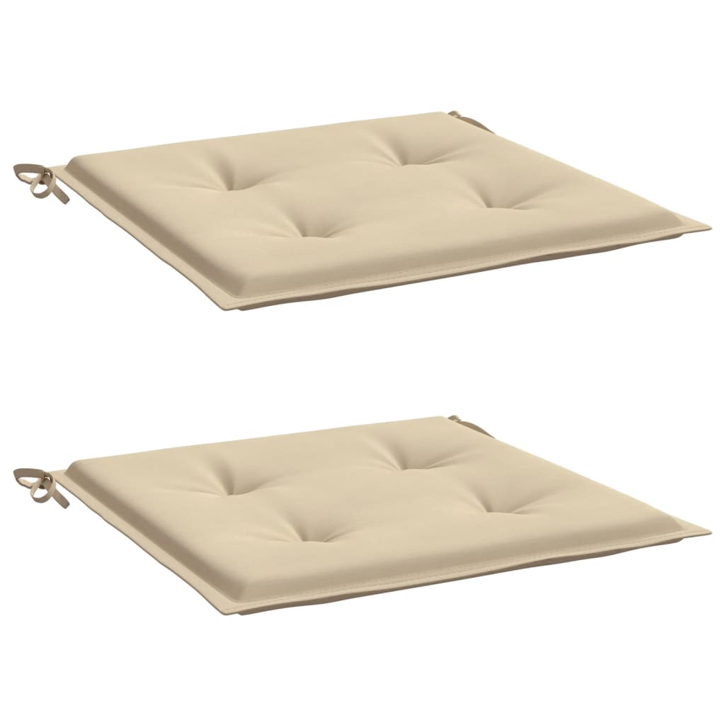 vidaXL Cojines de silla de jardín 2 uds tela Oxford beige 50x50x3 cm