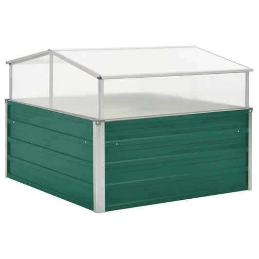 vidaXL Invernadero de acero galvanizado verde 100x100x77 cm