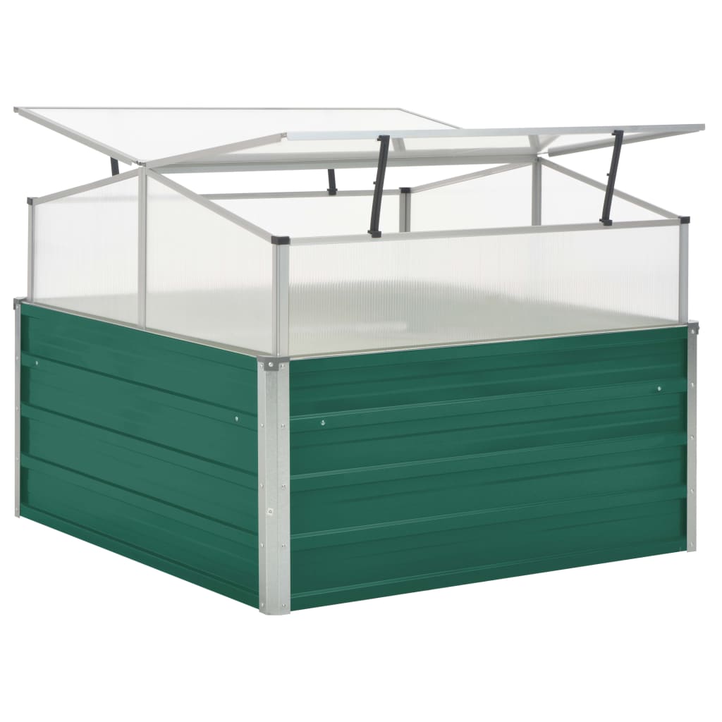 vidaXL Invernadero de acero galvanizado verde 100x100x77 cm