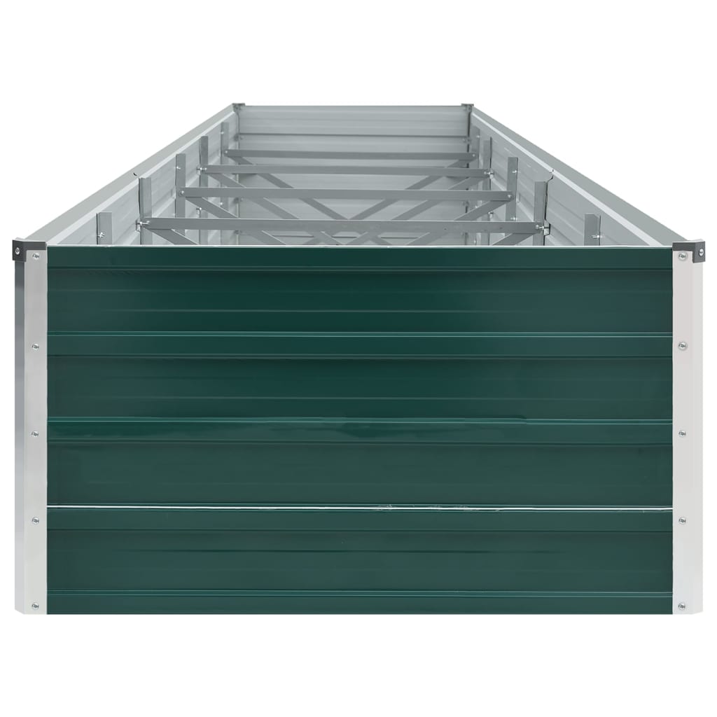 vidaXL Arriate de jardín de acero galvanizado verde 480x80x45 cm