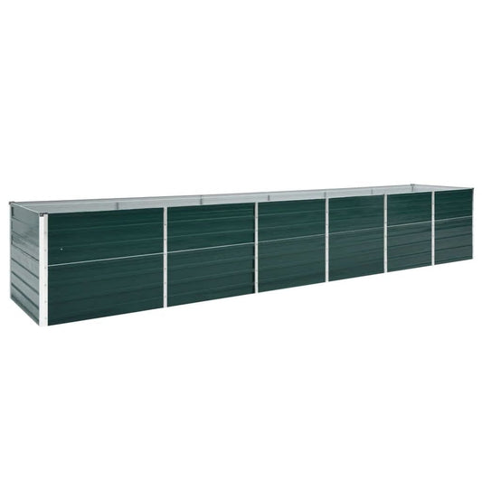 vidaXL Arriate de jardín de acero galvanizado verde 480x80x77 cm