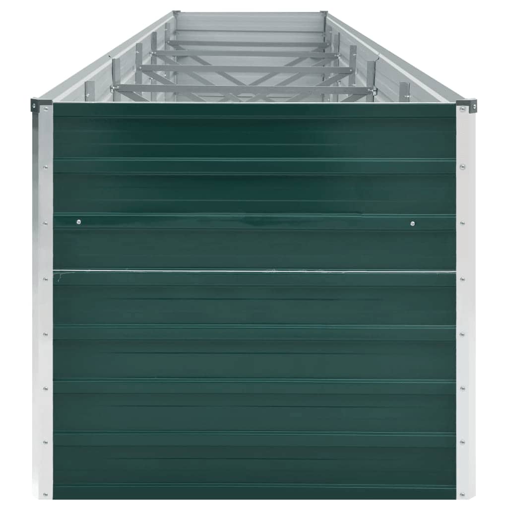 vidaXL Arriate de jardín de acero galvanizado verde 480x80x77 cm