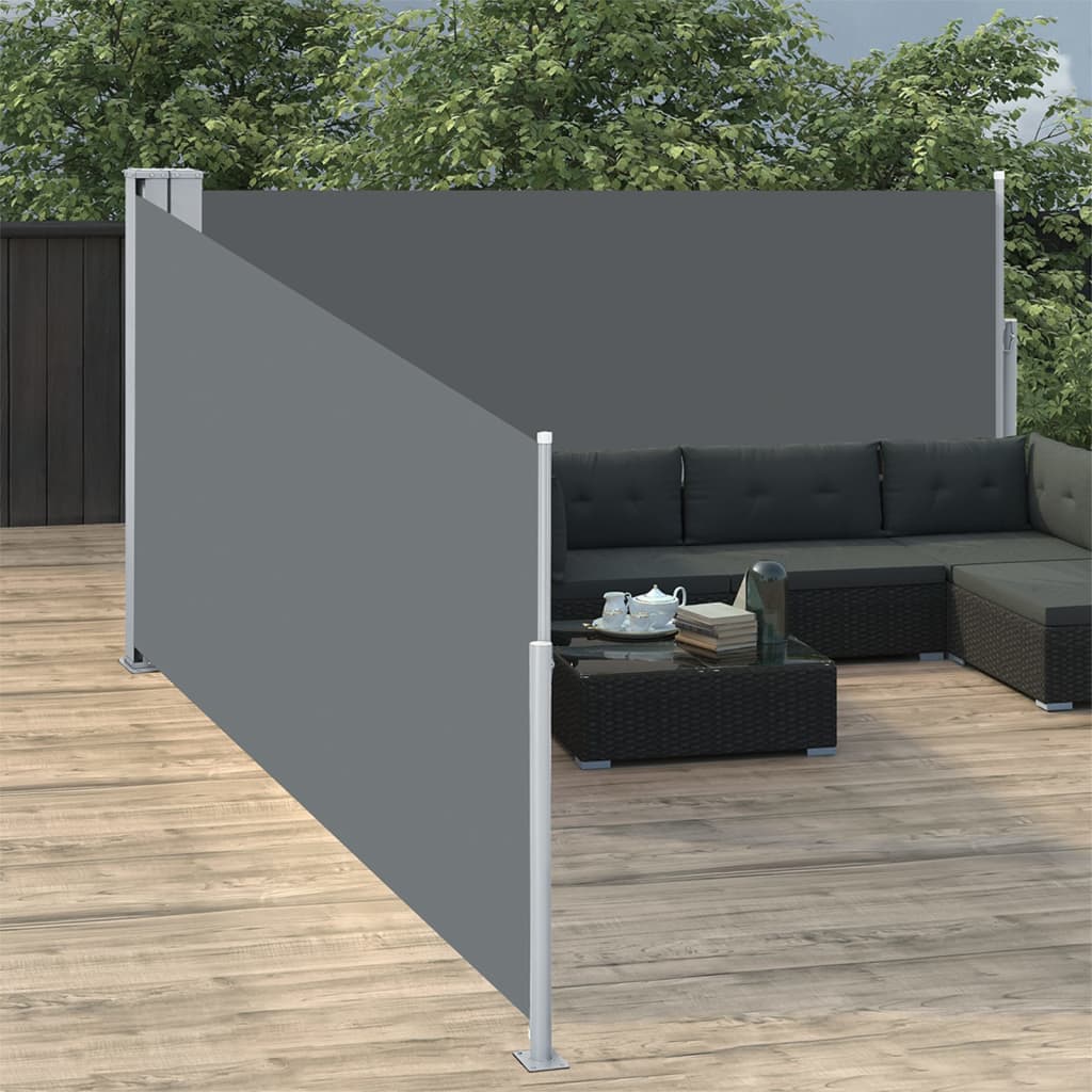 vidaXL Toldo lateral retráctil gris antracita 120x1000 cm