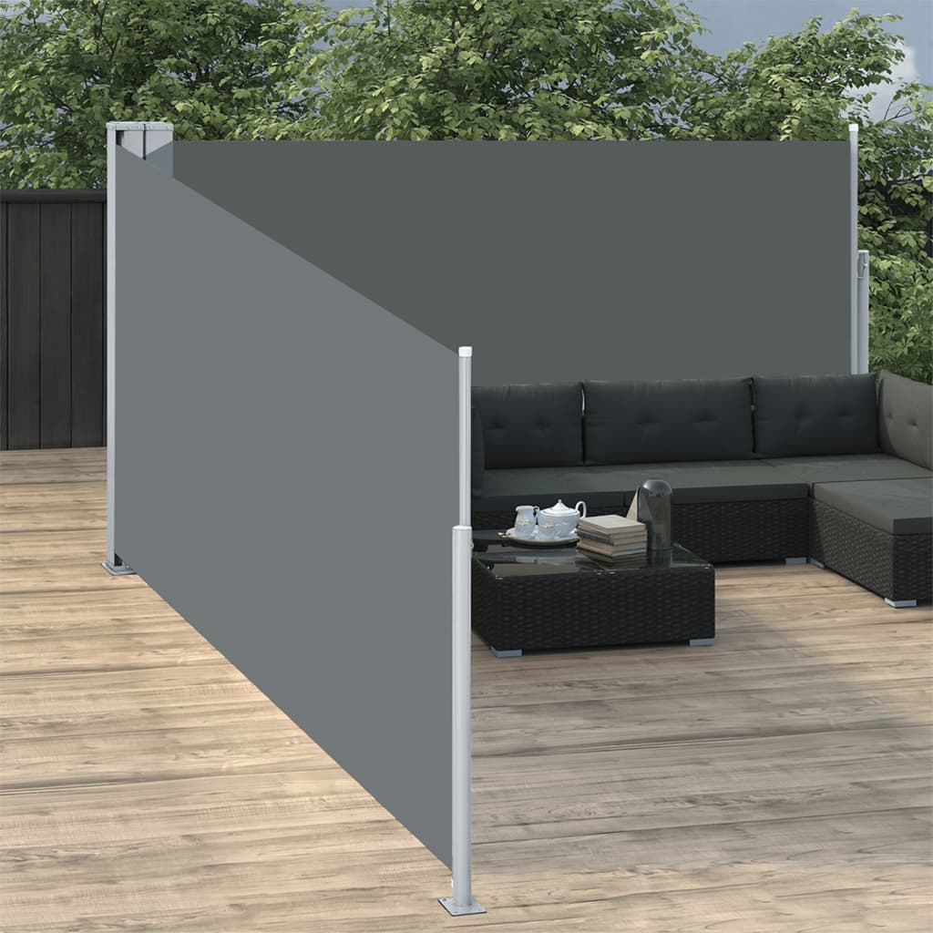 vidaXL Toldo lateral retráctil gris antracita 140x1000 cm