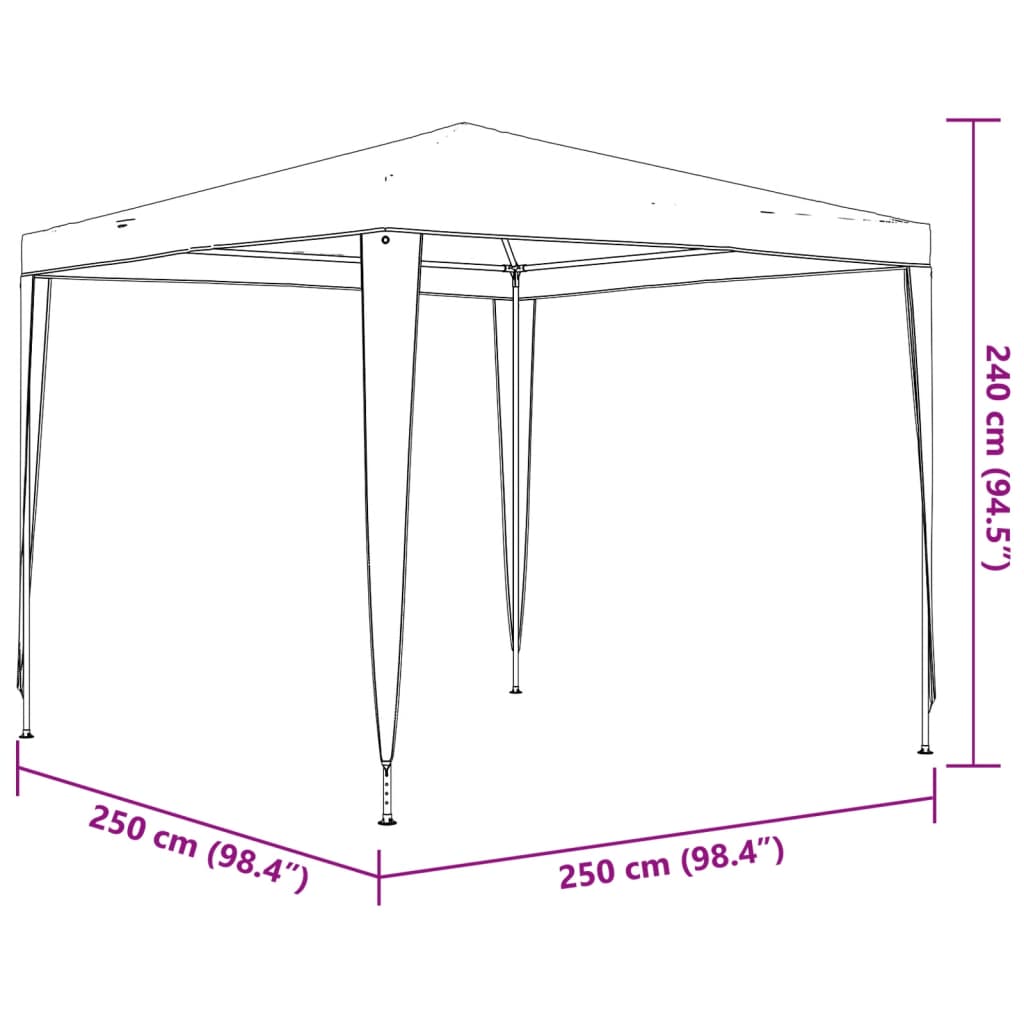 vidaXL Carpa de celebraciones blanca 2,5x2,5 m