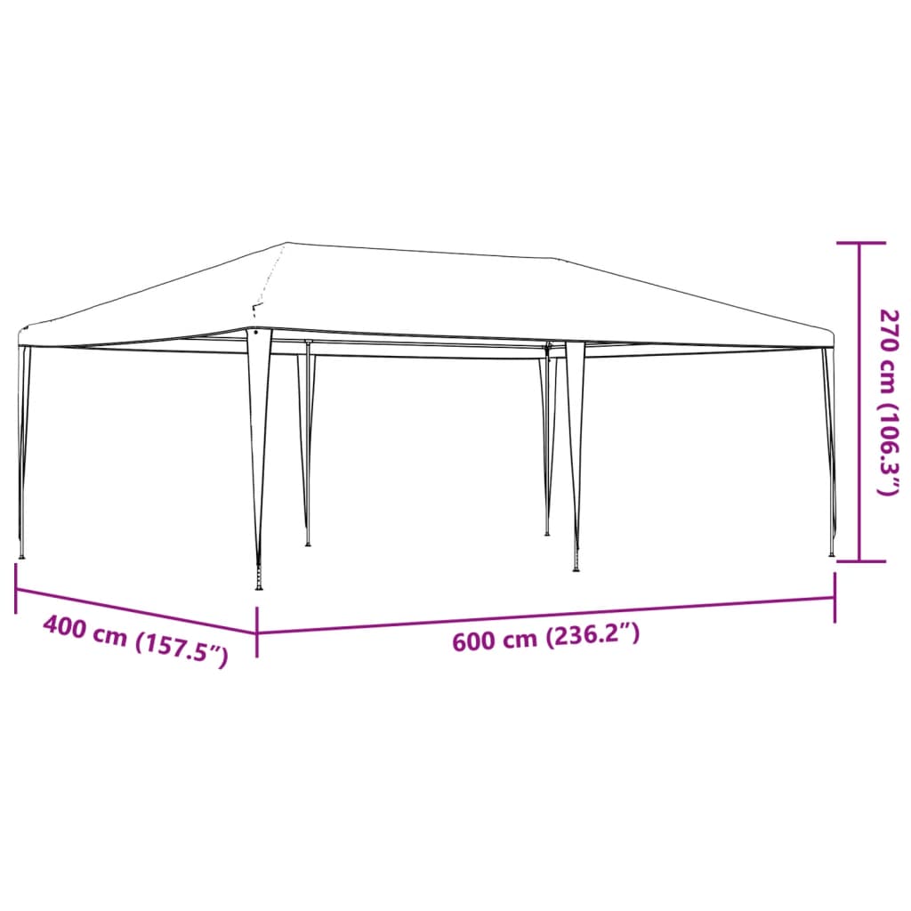 vidaXL Carpa para celebraciones blanco 4x6 m