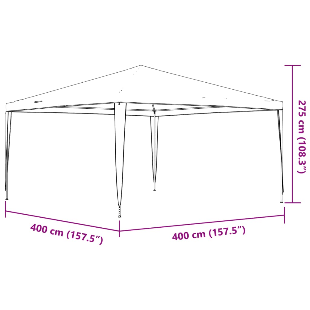 vidaXL Carpa de celebraciones azul 4x4 m