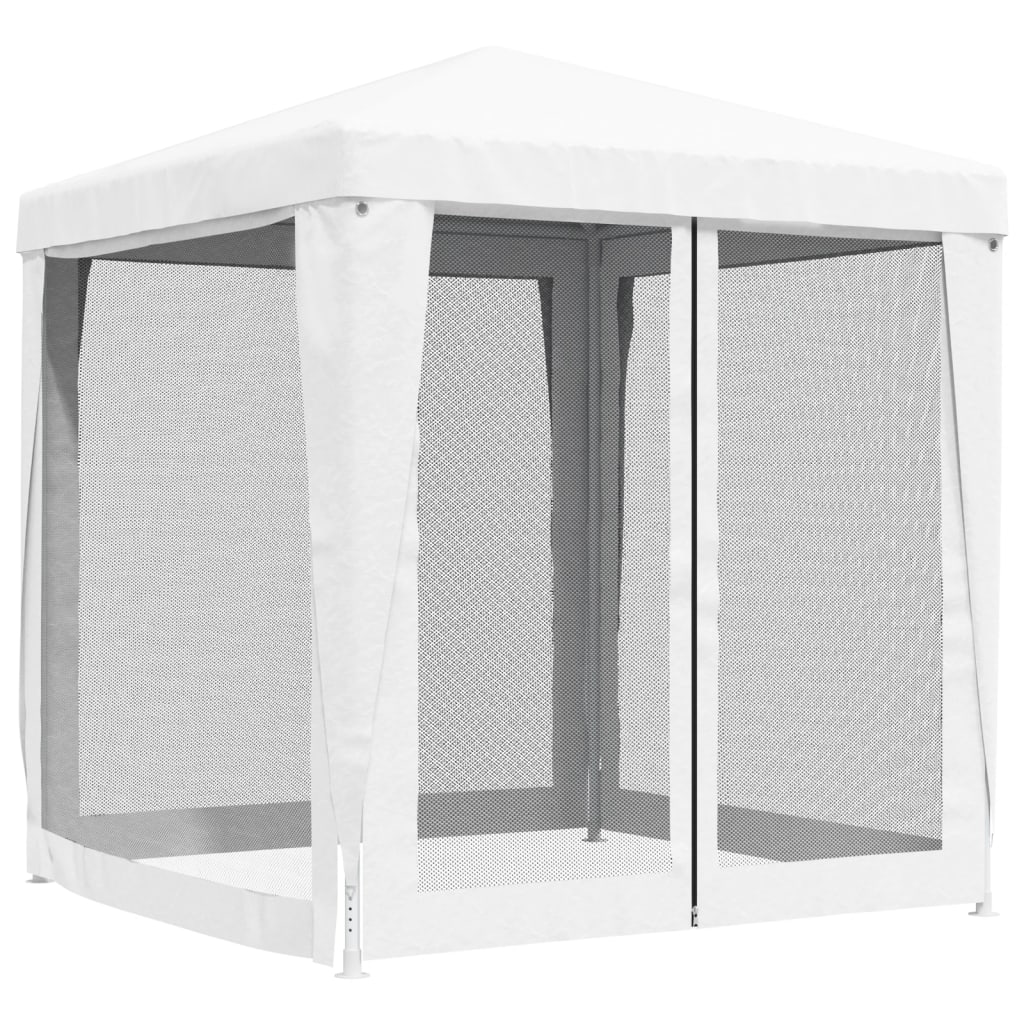 vidaXL Carpa para celebraciones con 4 paredes de malla blanco 2x2 m