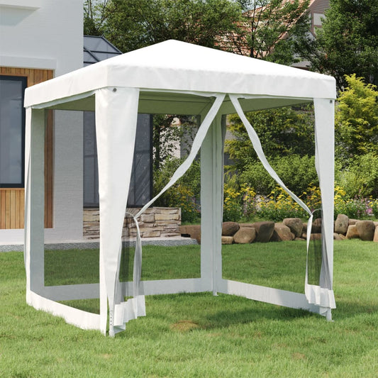 vidaXL Carpa para celebraciones con 4 paredes de malla blanco 2x2 m