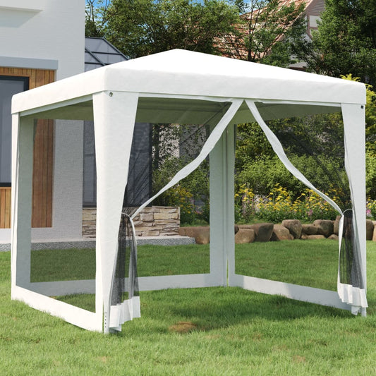 vidaXL Carpa para celebraciones con 4 paredes de malla blanco 2,5x2,5m