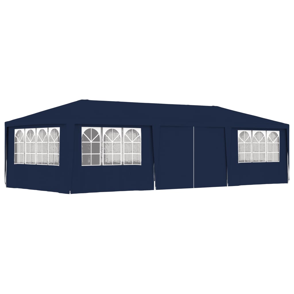 vidaXL Carpa profesional para fiestas con paredes azul 90 g/m² 4x9 m