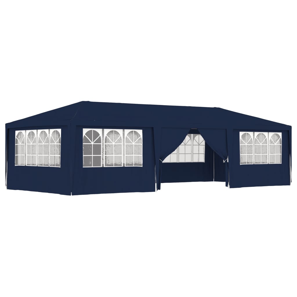 vidaXL Carpa profesional para fiestas con paredes azul 90 g/m² 4x9 m