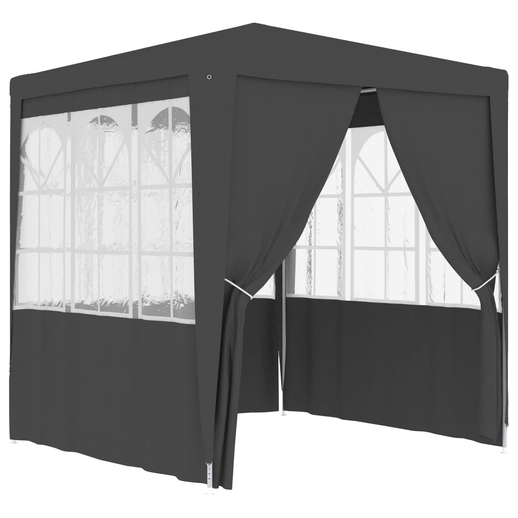 vidaXL Carpa profesional para fiestas con paredes gris 90 g/m² 2x2 m