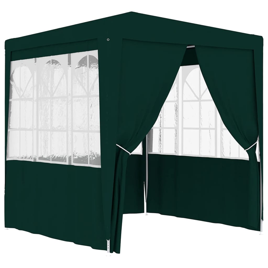 vidaXL Carpa profesional para fiestas con paredes verde 90 g/m² 2x2 m