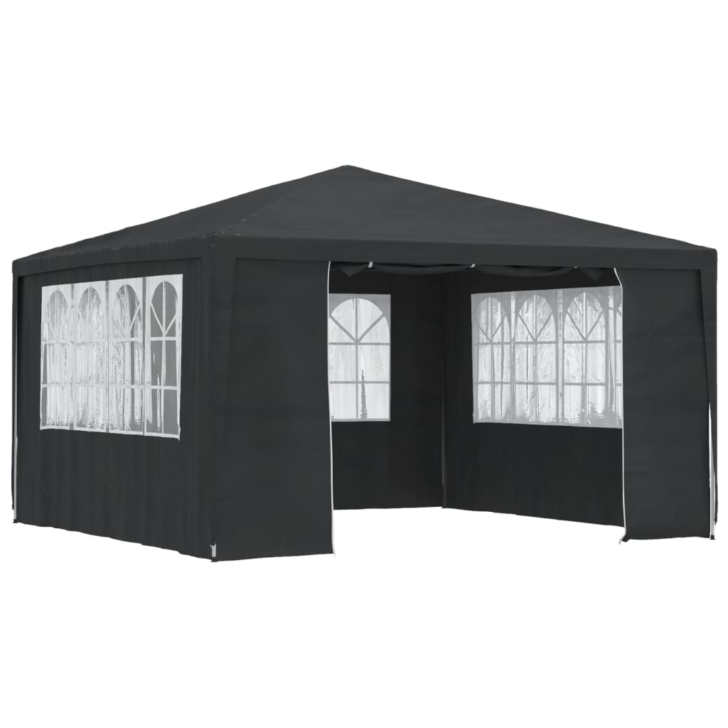 vidaXL Carpa profesional para fiestas con paredes gris 90 g/m² 4x4 m