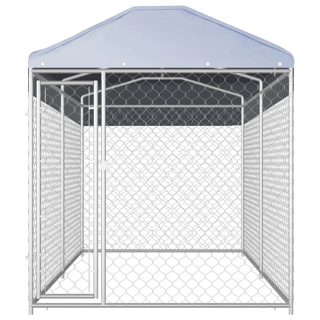 vidaXL Perrera de exterior con toldo 382x192x225 cm