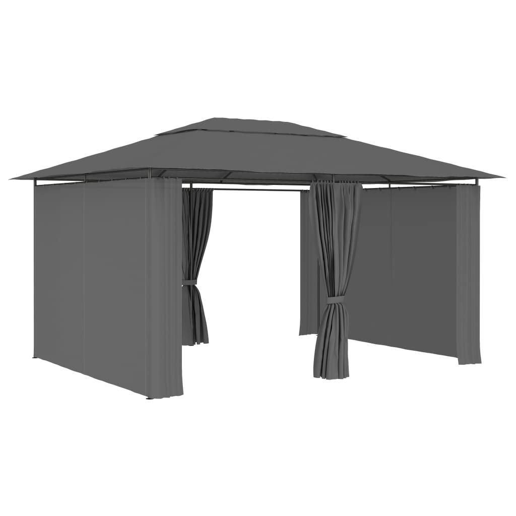 vidaXL Carpa de jardín con cortinas gris antracita 4x3 m