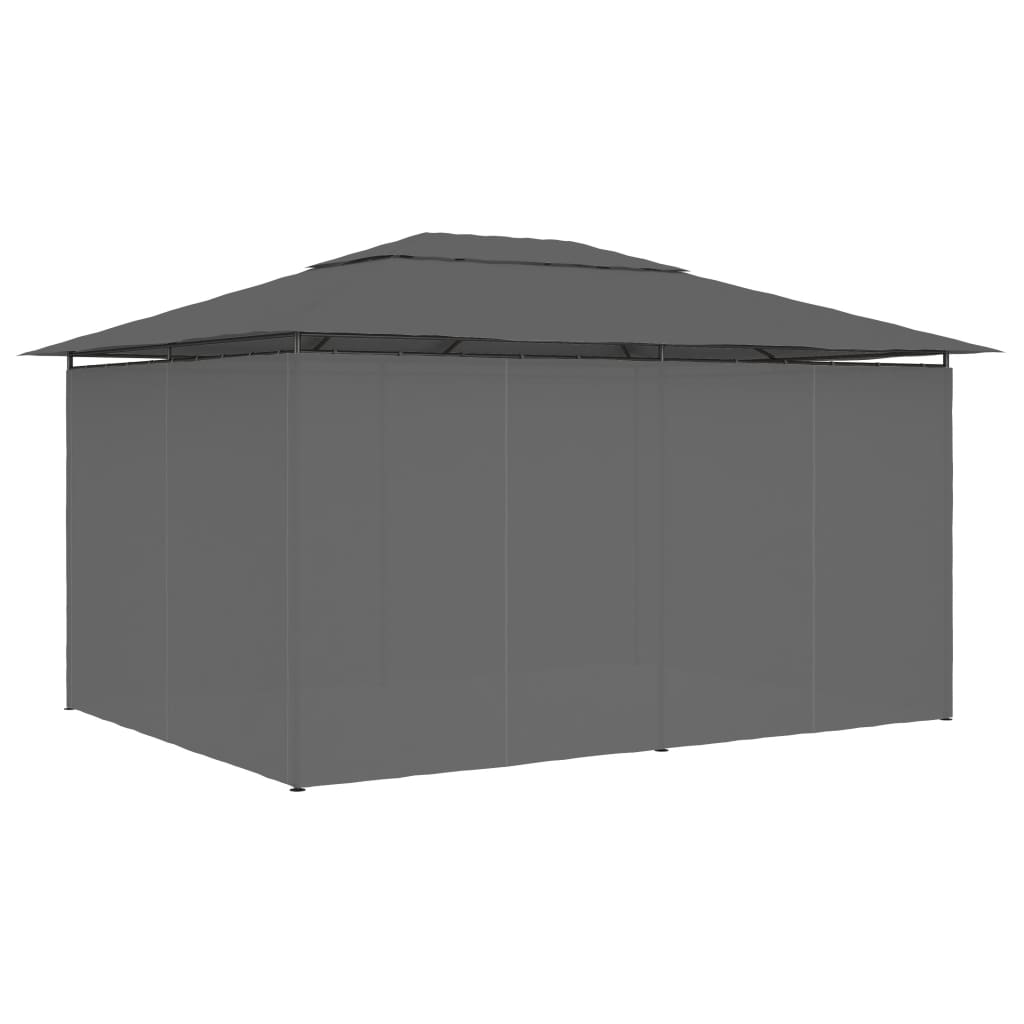 vidaXL Carpa de jardín con cortinas gris antracita 4x3 m