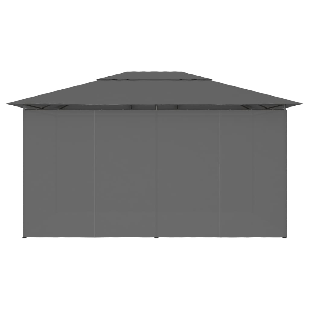 vidaXL Carpa de jardín con cortinas gris antracita 4x3 m