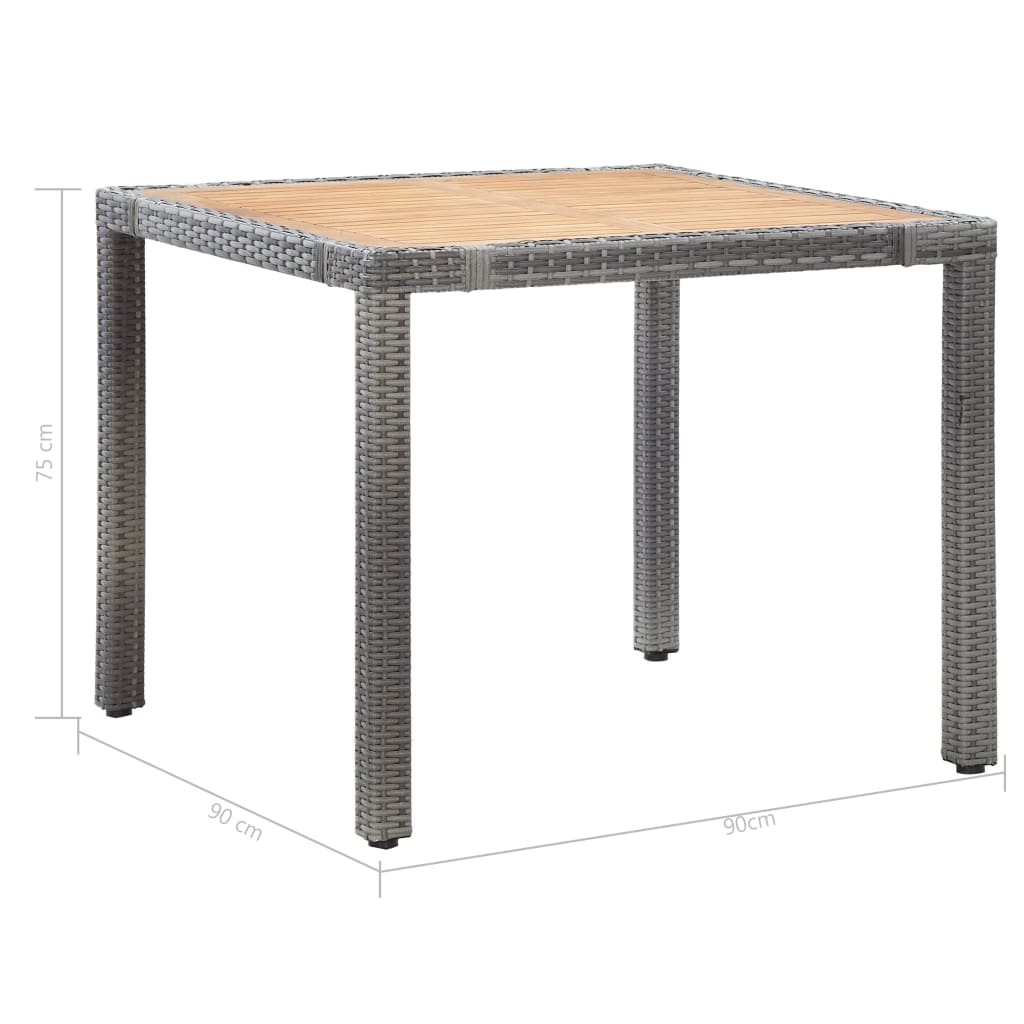 vidaXL Set de comedor de jardín 5 pzas y cojines ratán sintético gris