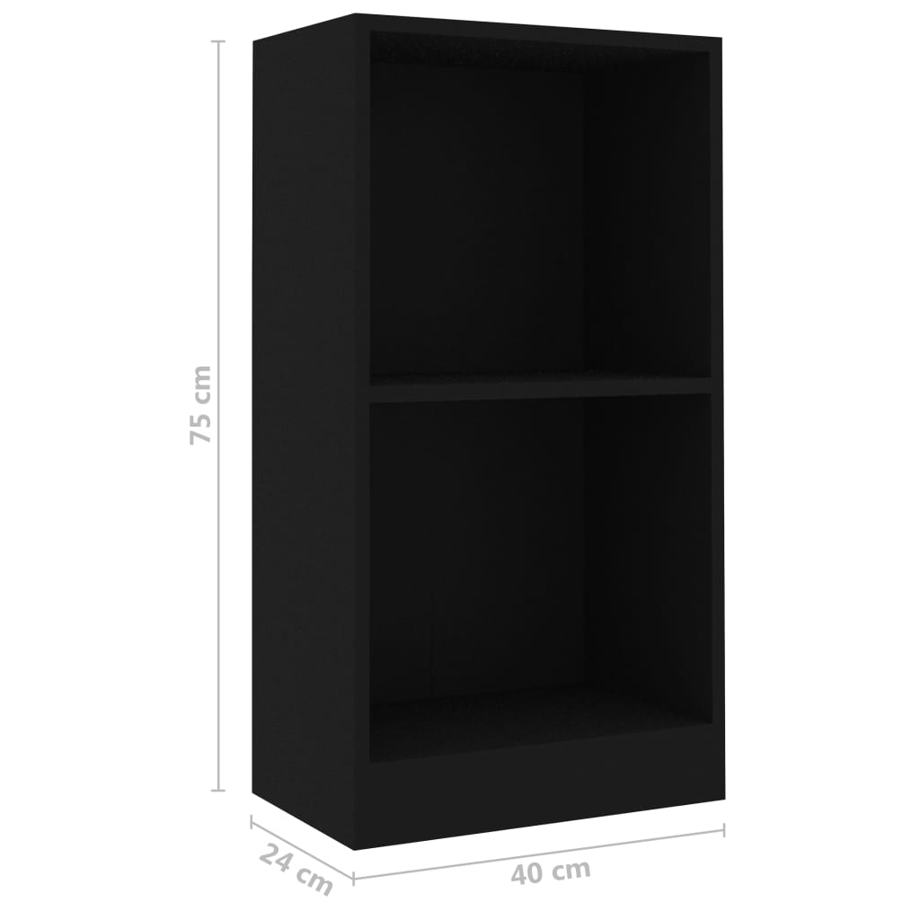 vidaXL Estantería de madera de ingeniería negra 40x24x75 cm