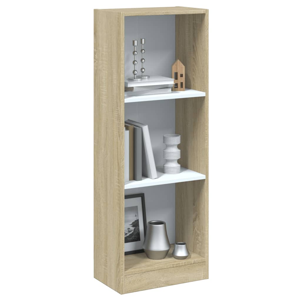 vidaXL Estantería de 3 niveles madera blanco roble Sonoma 40x24x109 cm