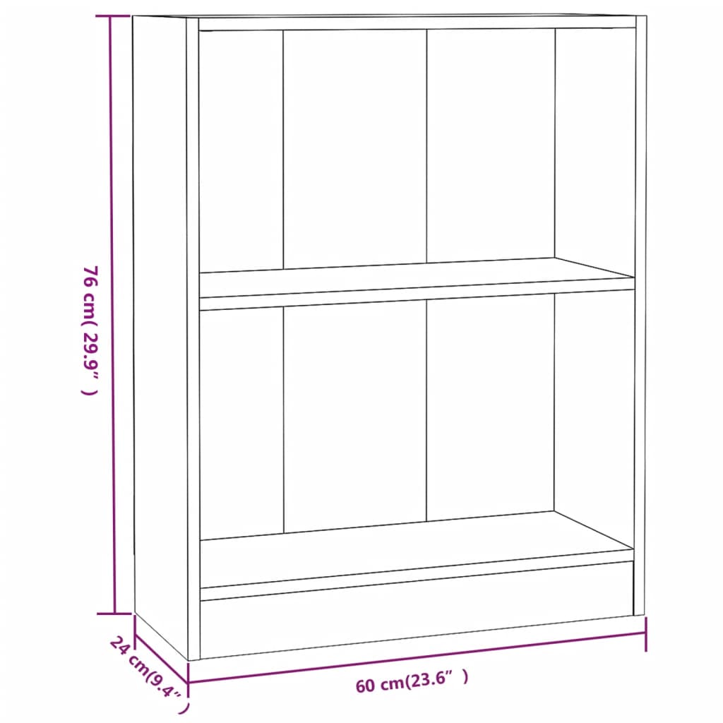 vidaXL Estantería madera de ingeniería gris 60x24x76 cm