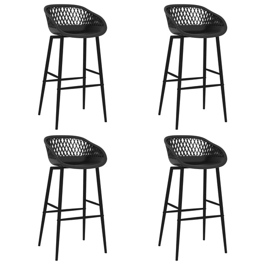 vidaXL Taburetes de cocina 4 unidades negro