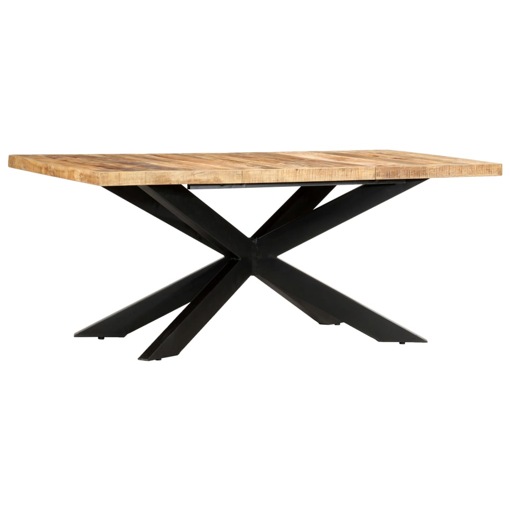 vidaXL Mesa de comedor madera maciza de mango rugosa 180x90x76 cm