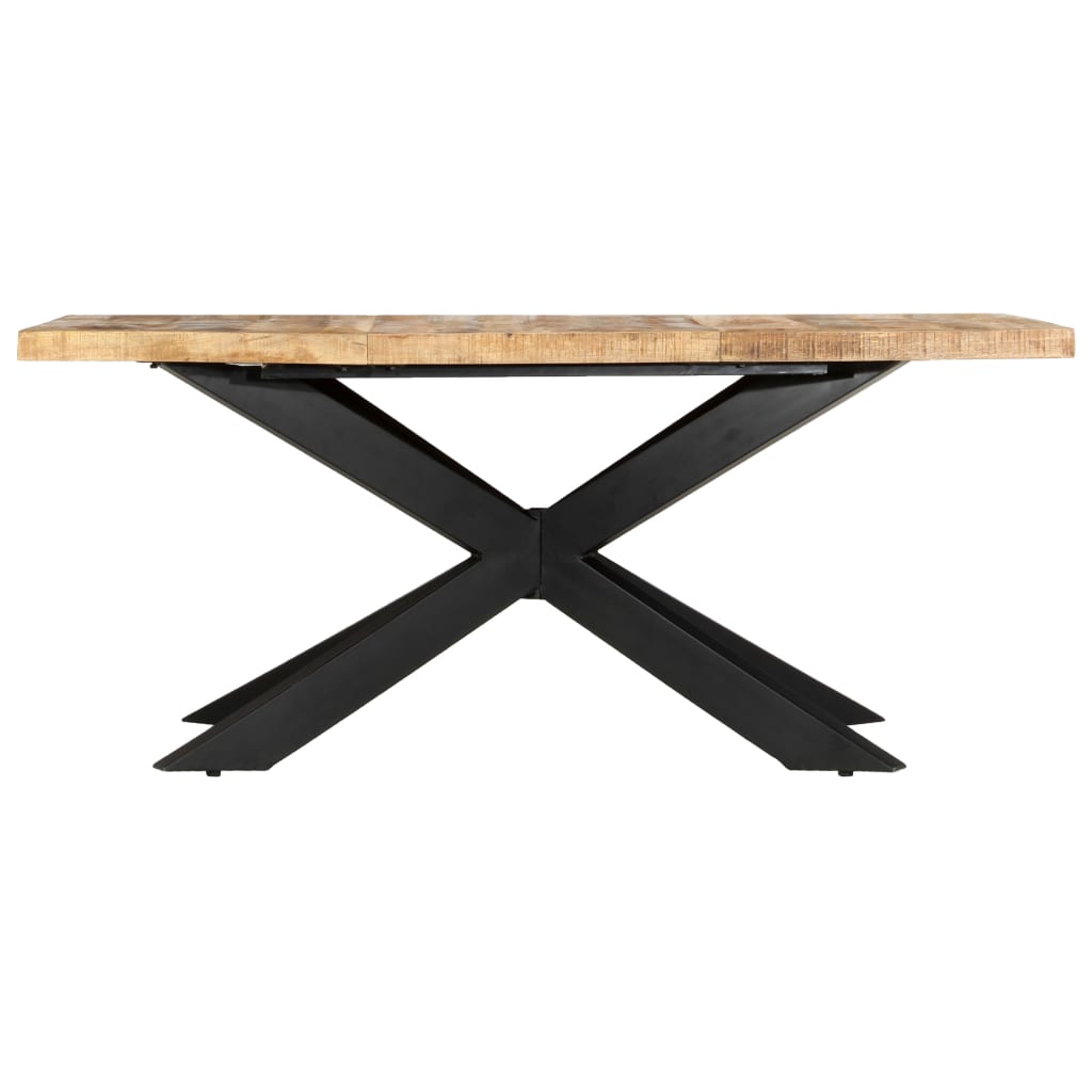 vidaXL Mesa de comedor madera maciza de mango rugosa 180x90x76 cm