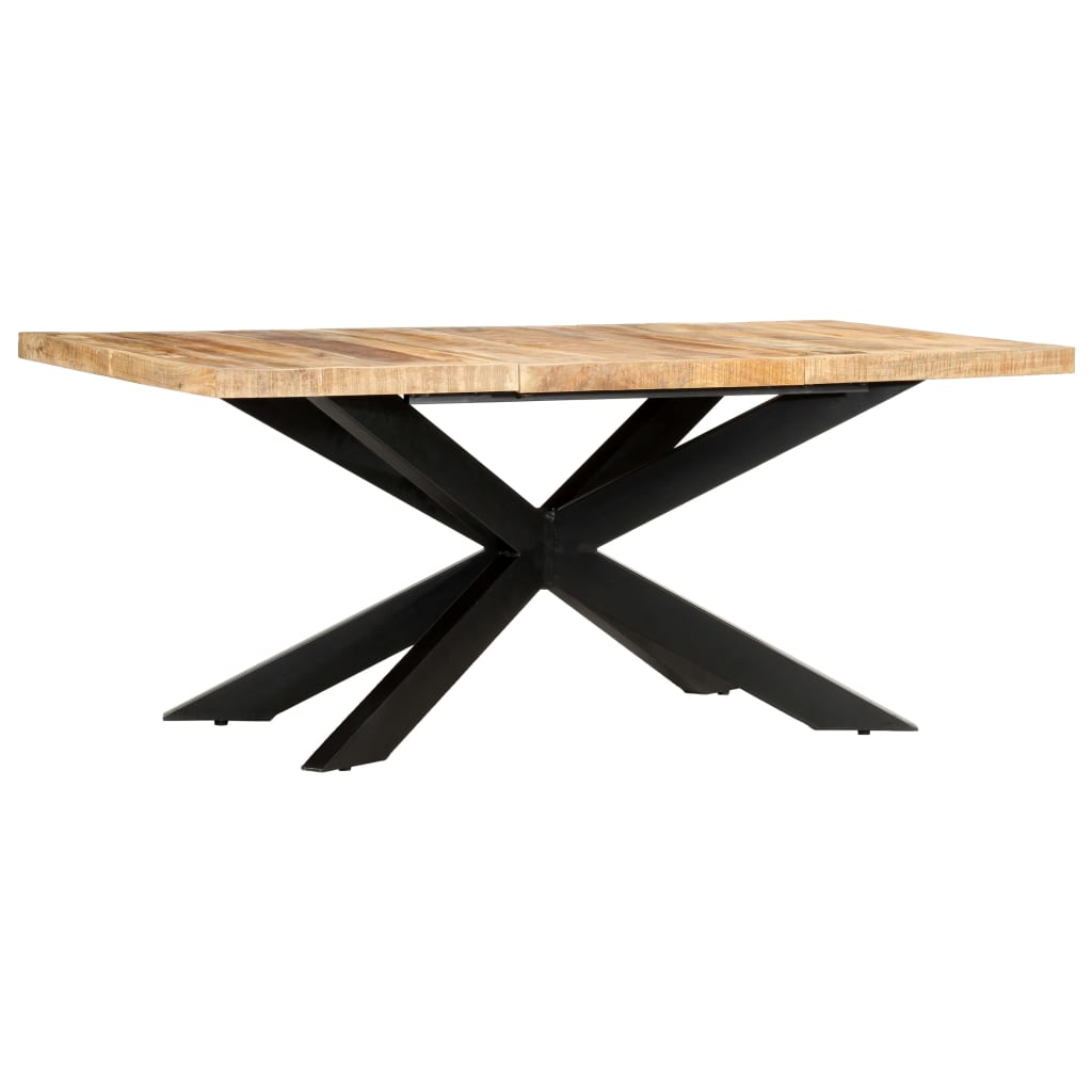 vidaXL Mesa de comedor madera maciza de mango rugosa 180x90x76 cm