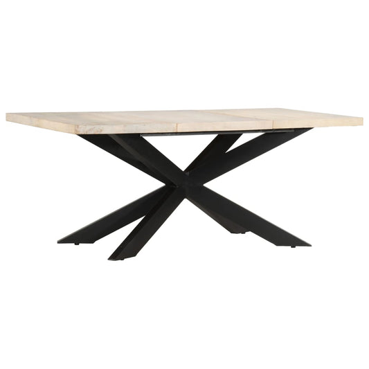 vidaXL Mesa de comedor madera maciza de mango blanqueada 180x90x76 cm