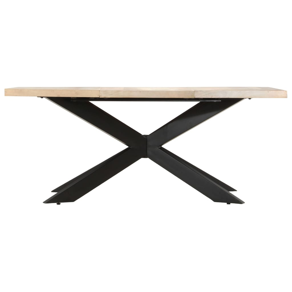 vidaXL Mesa de comedor madera maciza de mango blanqueada 180x90x76 cm