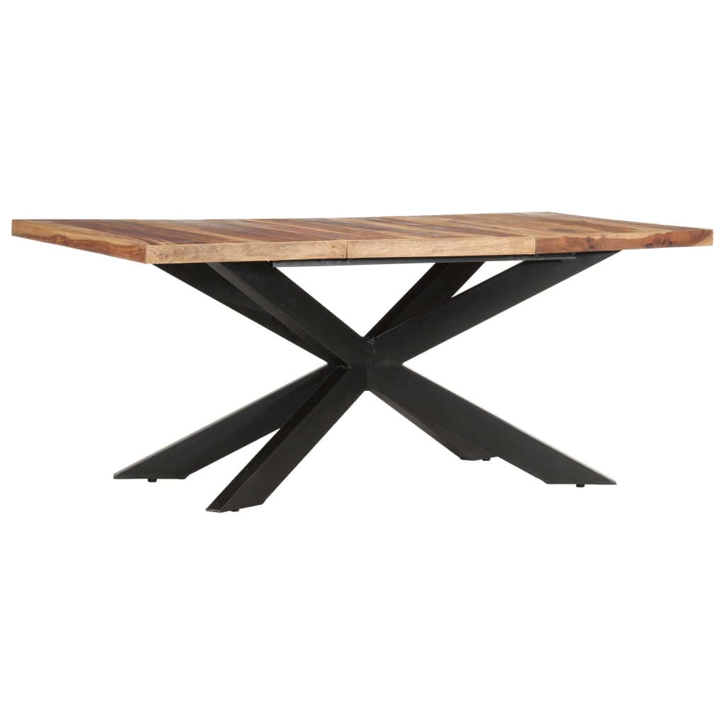 vidaXL Mesa de comedor de madera maciza de sheesham 180x90x76 cm