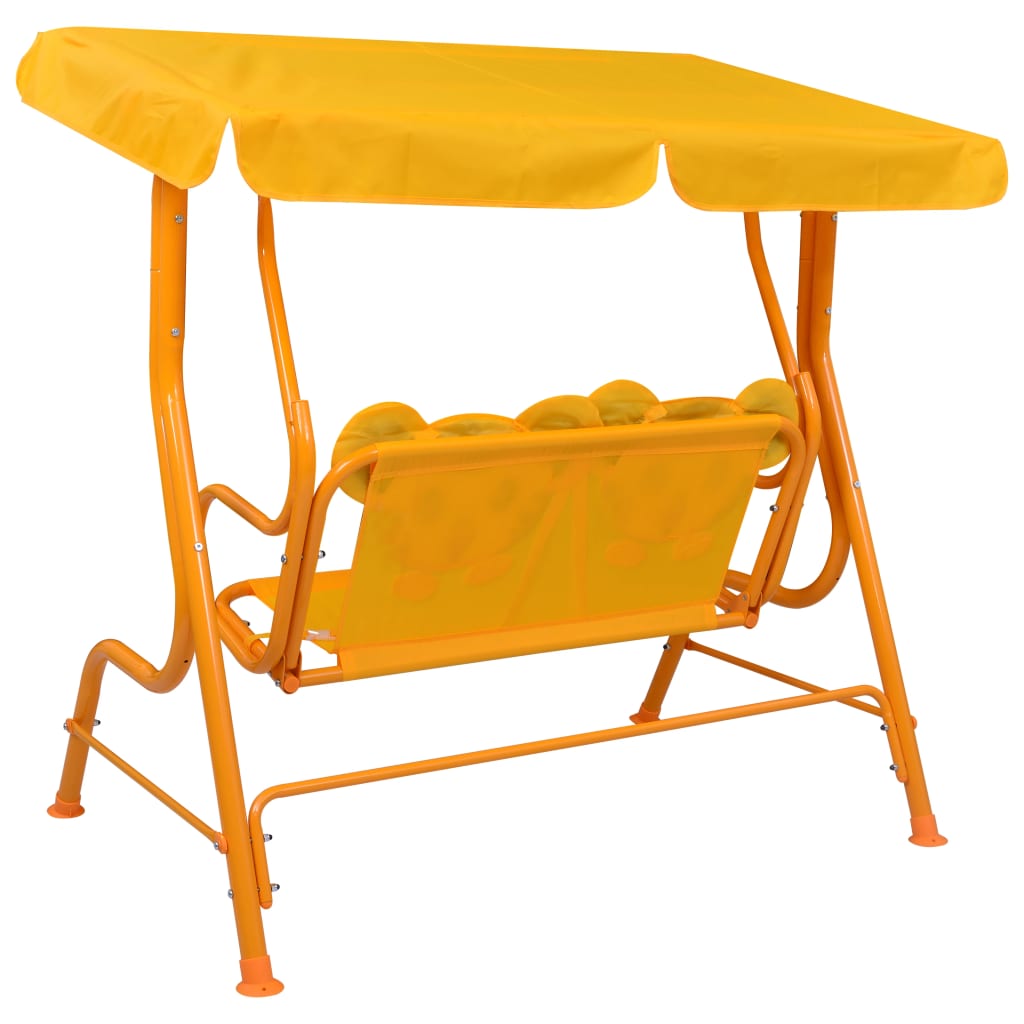 vidaXL Banco balancín para niños tela amarillo 115x75x110 cm