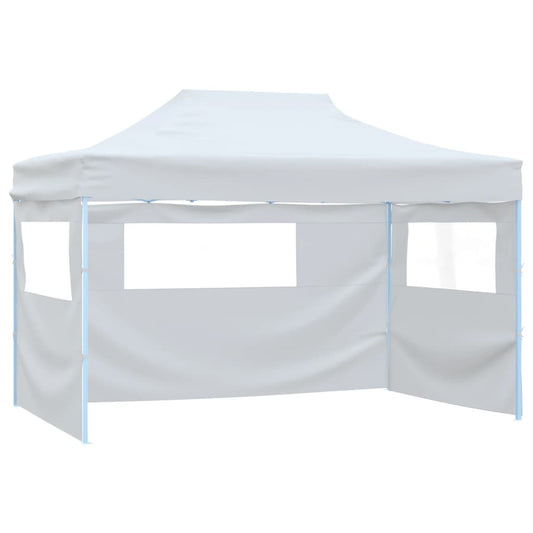 vidaXL Carpa plegable para celebraciones con 3 paredes blanco 3x4,5 m