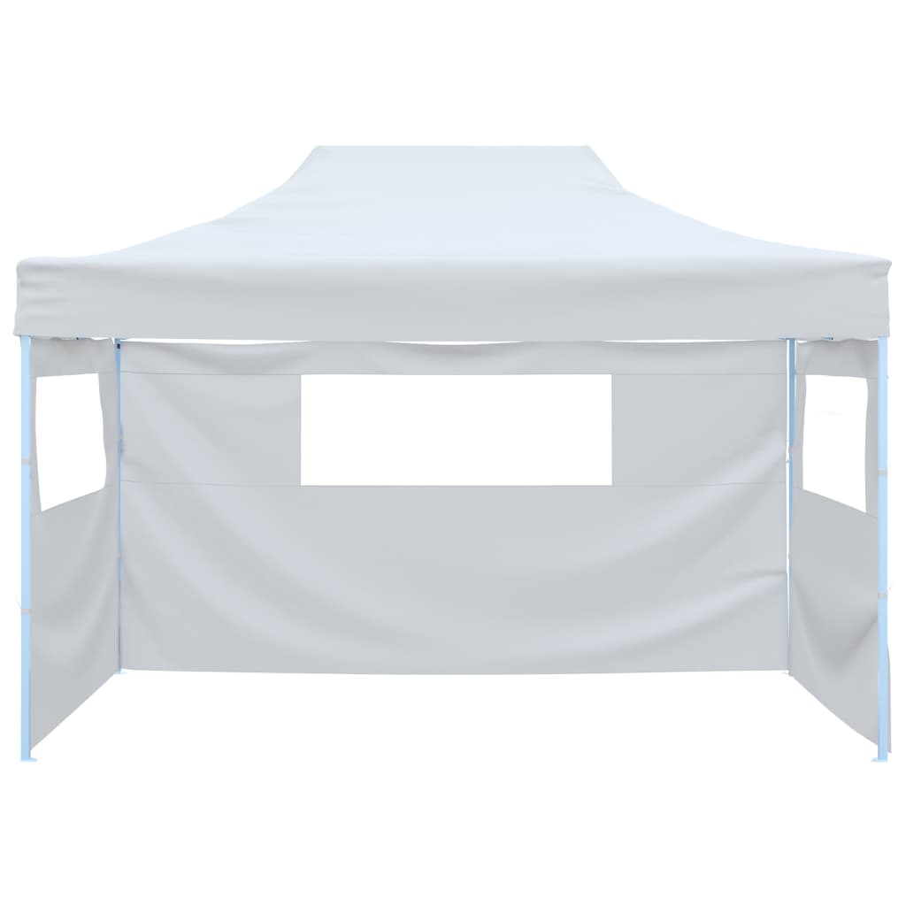 vidaXL Carpa plegable para celebraciones con 3 paredes blanco 3x4,5 m