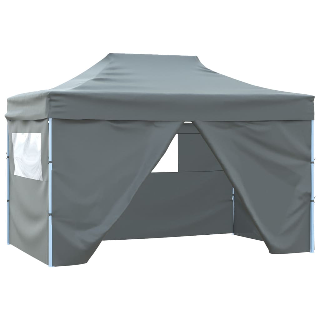 vidaXL Carpa plegable profesional 4 paredes acero gris antracita 3x4 m