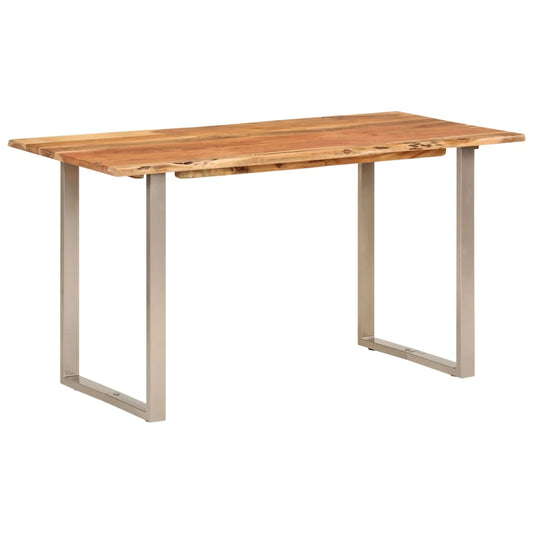 vidaXL Mesa de comedor de madera maciza de acacia 140x70x76 cm