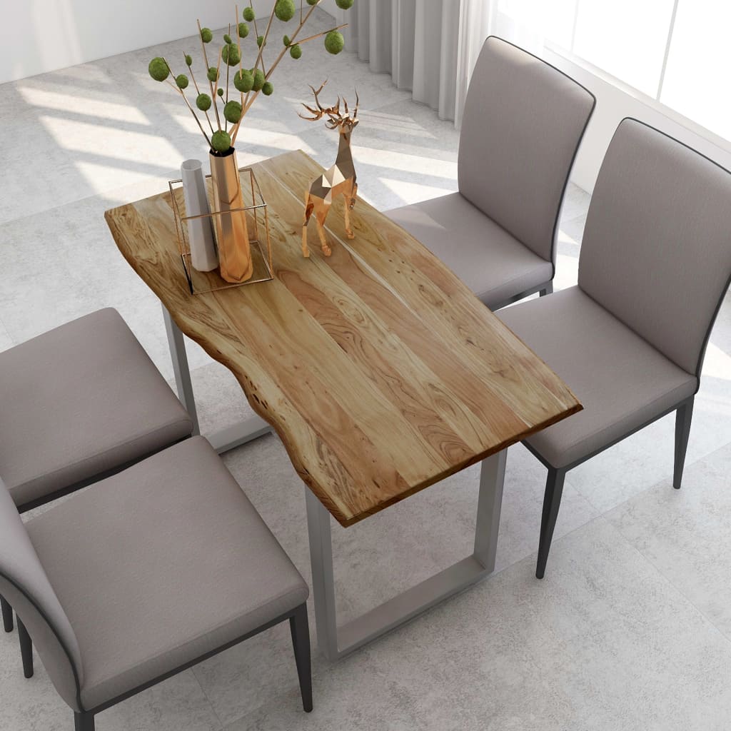 vidaXL Mesa de comedor de madera maciza de acacia 118x58x76 cm