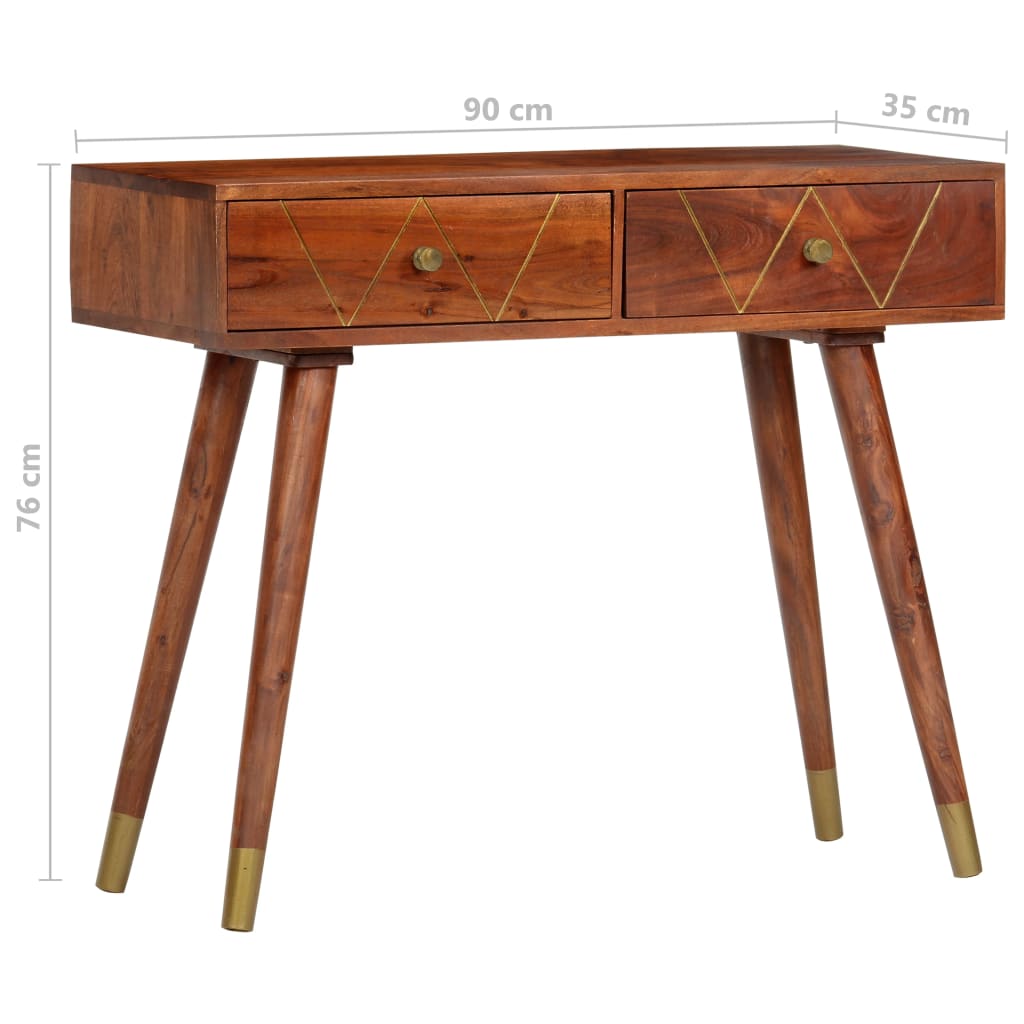 vidaXL Mesa consola de madera maciza de acacia 90x35x76 cm