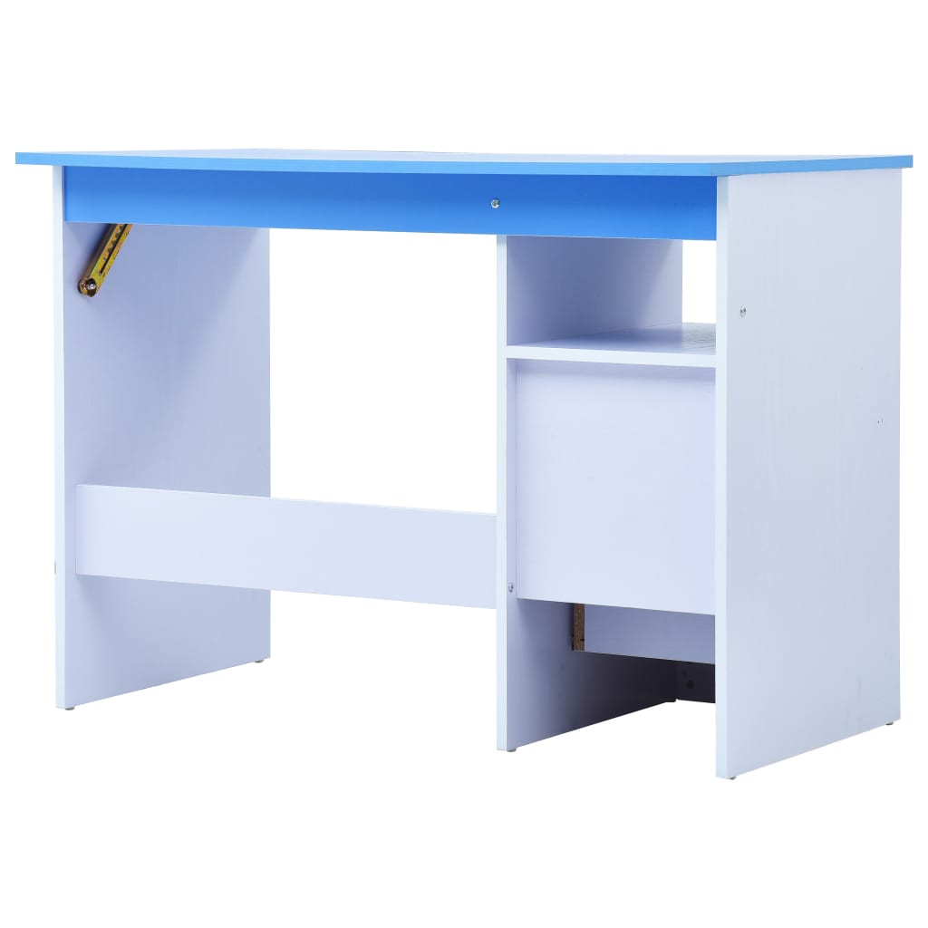 vidaXL Escritorio infantil de dibujo inclinable azul y blanco