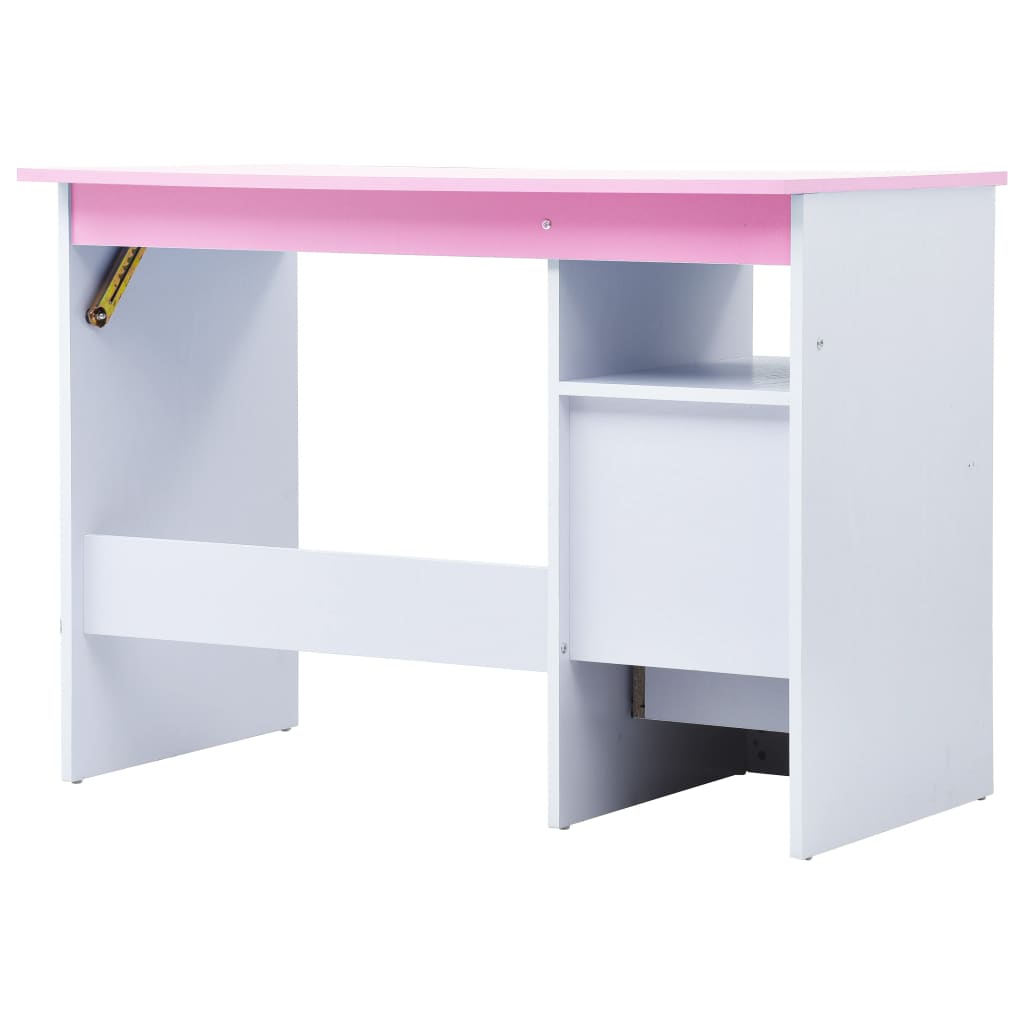 vidaXL Escritorio infantil de dibujo inclinable rosa y blanco