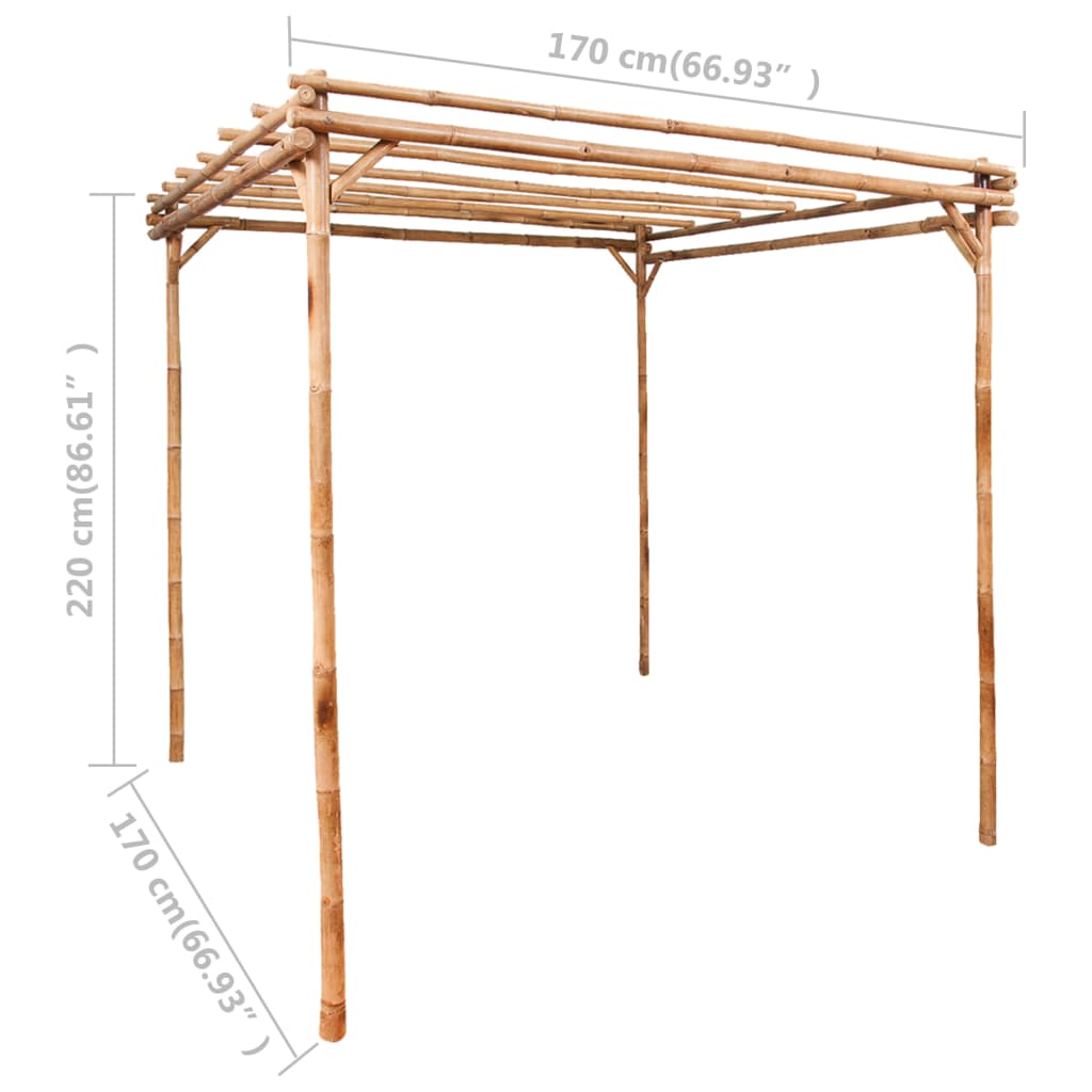 vidaXL Pérgola de bambú 170x170x220 cm