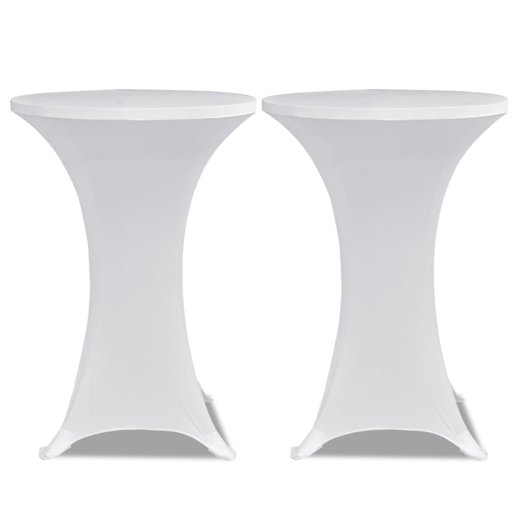 vidaXL Mantel elástico para mesa alta 4 unidades blanco Ø60 cm