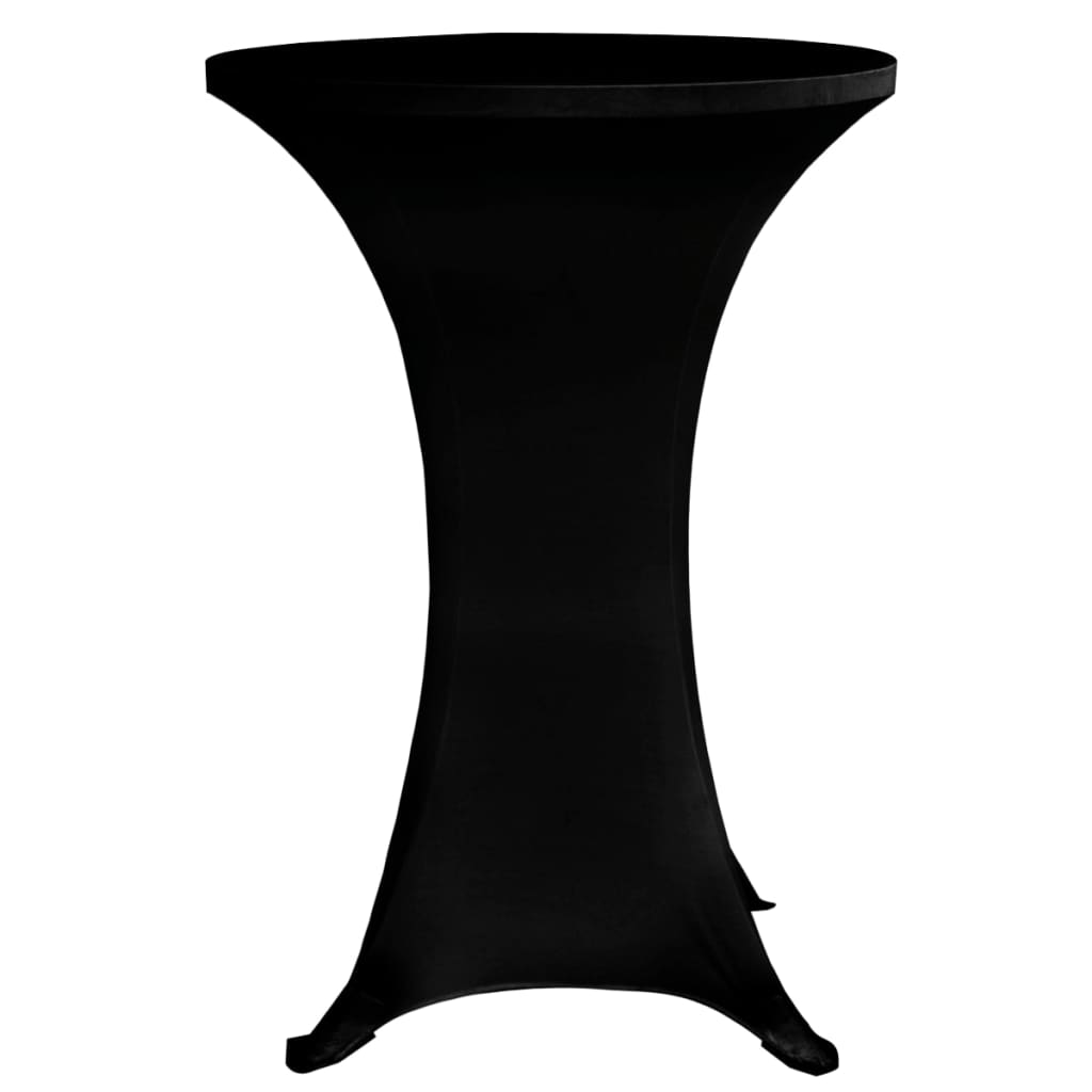 vidaXL Mantel elástico para mesa alta 4 unidades negro Ø70 cm