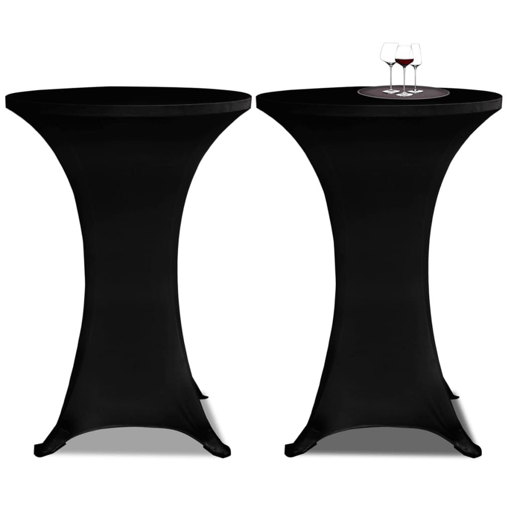 vidaXL Mantel elástico para mesa alta 4 unidades negro Ø80 cm