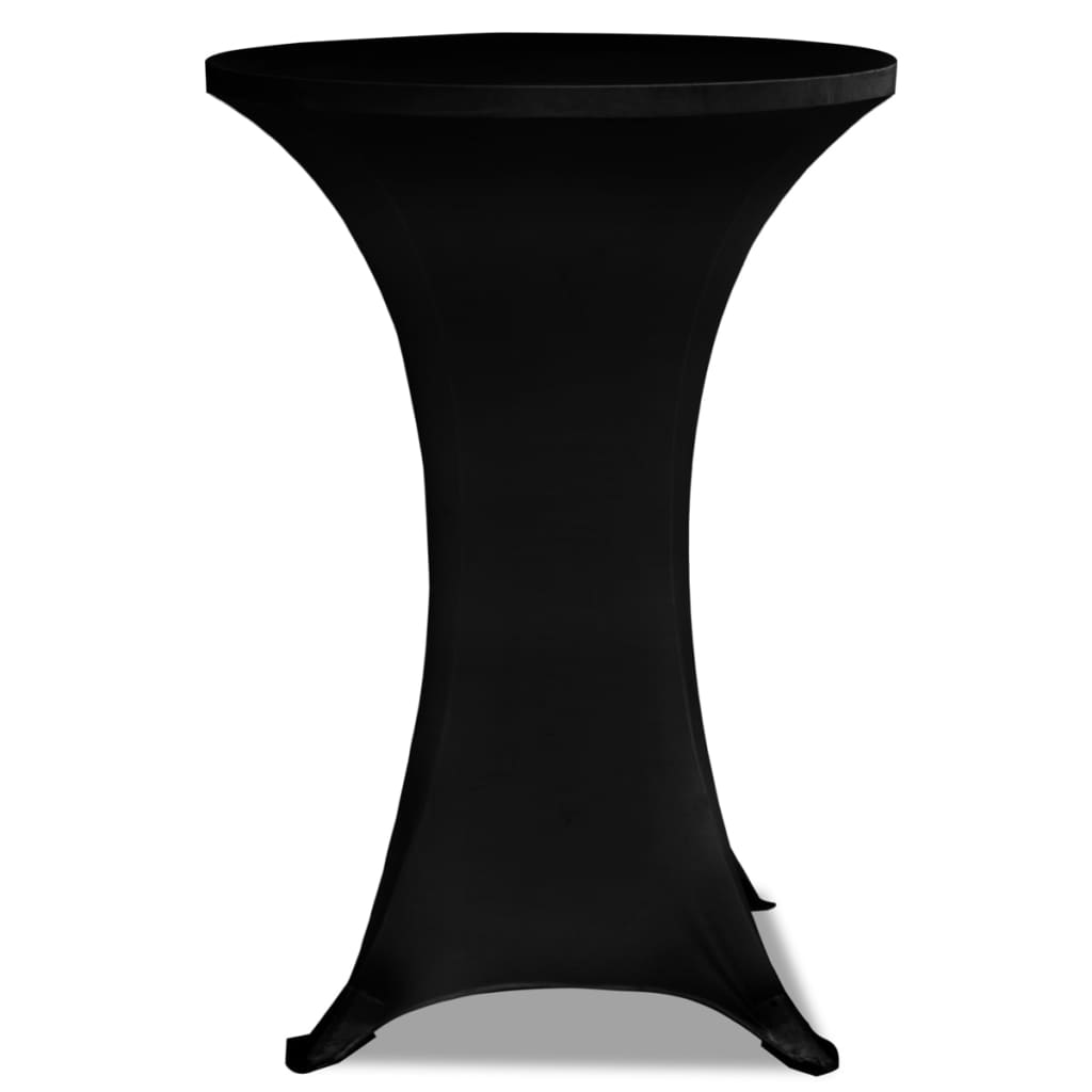 vidaXL Mantel elástico para mesa alta 4 unidades negro Ø80 cm