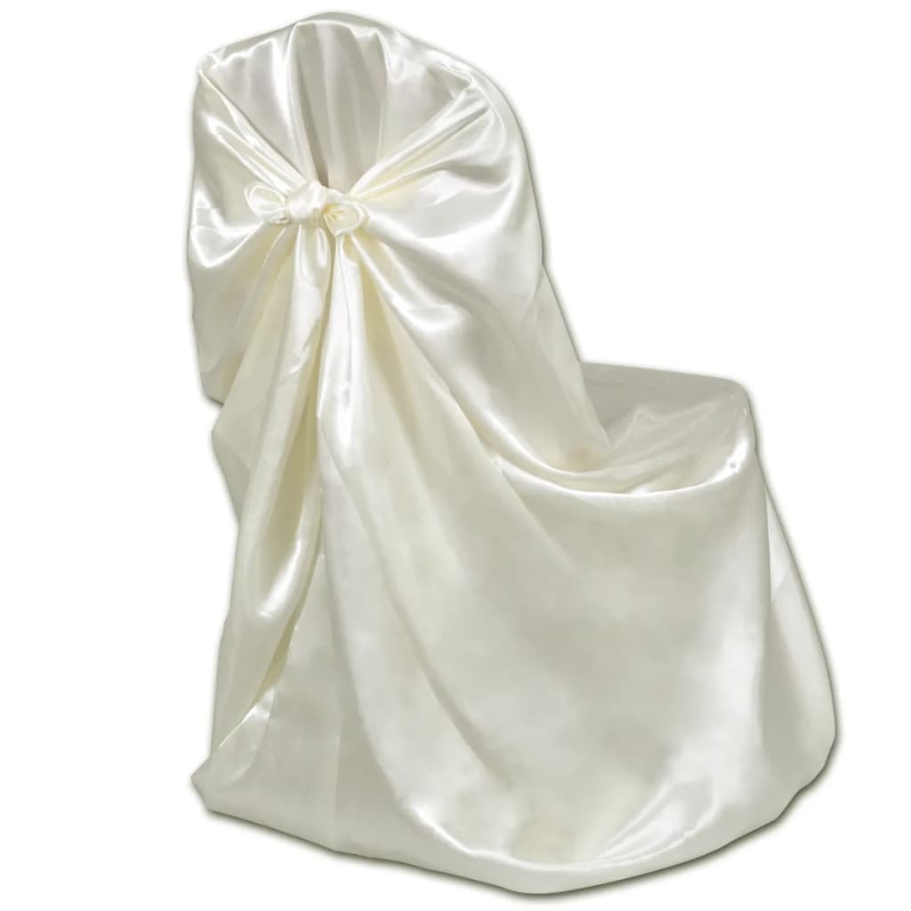 vidaXL Funda de silla para banquete de boda 12 unidades crema